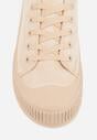 Beżowe Trampki z Imitacji Zamszu na Żłobionej Podeszwie Nivenatia