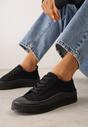 Czarne Klasyczne Trampki na Żłobionej Podeszwie Levanatia
