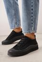Czarne Klasyczne Trampki na Żłobionej Podeszwie Levanatia
