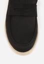 Czarne Mokasyny z Plecionką w Stylu Boho Galenatea