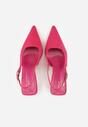 Fuksjowe Szpilki Slingback VICES z Imitacji Zamszu z Prostokątną Klamerką Natuma