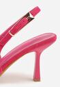 Fuksjowe Szpilki Slingback VICES z Imitacji Zamszu z Prostokątną Klamerką Natuma