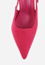 Fuksjowe Szpilki Slingback VICES z Imitacji Zamszu z Prostokątną Klamerką Natuma