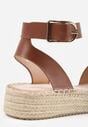 Brązowe Sandały VICES na Platformie z Plecionki z Szerokim Paskiem z Klamrą Jurelle