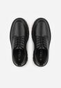 Czarne Eleganckie Półbuty Oksfordki VICES ze Sznurowaniem i Platformą Anatala