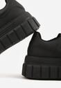 Czarne Sneakersy VICES na Platformie w Stylu Chunky z Perforacją Hypsyllis
