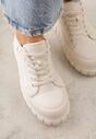 Beżowe Sneakersy VICES na Platformie w Stylu Chunky z Perforacją Hypsyllis