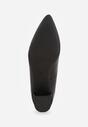 Czarne Skórzane Czółenka VICES na Słupkowym Obcasie Nerilise