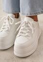 Białe Chunky Sneakersy VICES na Platformie Azilera