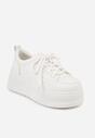Białe Chunky Sneakersy VICES na Platformie Azilera
