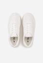 Białe Sneakersy VICES na Grubej Podeszwie Zdobione Perforacją przy Nosku Riosina