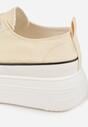Beżowe Trampki VICES na Platformie z Ozdobnym Paskiem Wokół Podeszwy Rionira
