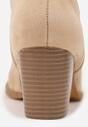 Beżowe Ażurowe Botki Kowbojki VICES na Słupku Falenatea