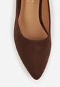 Brązowe Czółenka Vices na Słupku z Wkładką ze Skóry Naturalnej Rieris