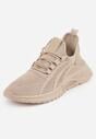 Ciemnobeżowe Buty Sportowe na Platformie ze Sznurowaniem Adelmarie