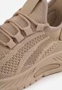 Ciemnobeżowe Buty Sportowe na Platformie ze Sznurowaniem Adelmarie
