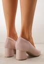 Różowe Strukturalne Czółenka VICES na Słupkowym Obcasie Abathise