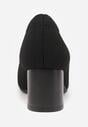 Czarne Strukturalne Czółenka VICES na Słupkowym Obcasie Abathise