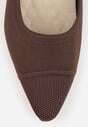 Brązowe Strukturalne Czółenka VICES na Słupkowym Obcasie Abathise