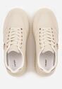 Beżowe Chunky Sneakersy VICES z Aplikacją na Platformie ze Żłobieniami Ilunatesa