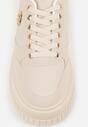 Beżowe Chunky Sneakersy VICES z Aplikacją na Platformie ze Żłobieniami Ilunatesa