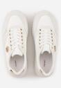 Białe Chunky Sneakersy VICES z Aplikacją na Platformie ze Żłobieniami Ilunatesa