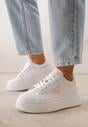 Białe Chunky Sneakersy VICES na Platformie z Ozdobą w Kształcie Gwiazdki Anatale