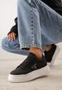 Czarne Chunky Sneakersy VICES na Platformie z Ozdobą w Kształcie Gwiazdki Anatale