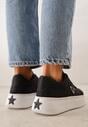 Czarne Chunky Sneakersy VICES na Platformie z Ozdobą w Kształcie Gwiazdki Anatale