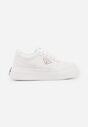 Białe Sneakersy Basic VICES na Platformie z Trójkątnym Zdobieniem Mellinata
