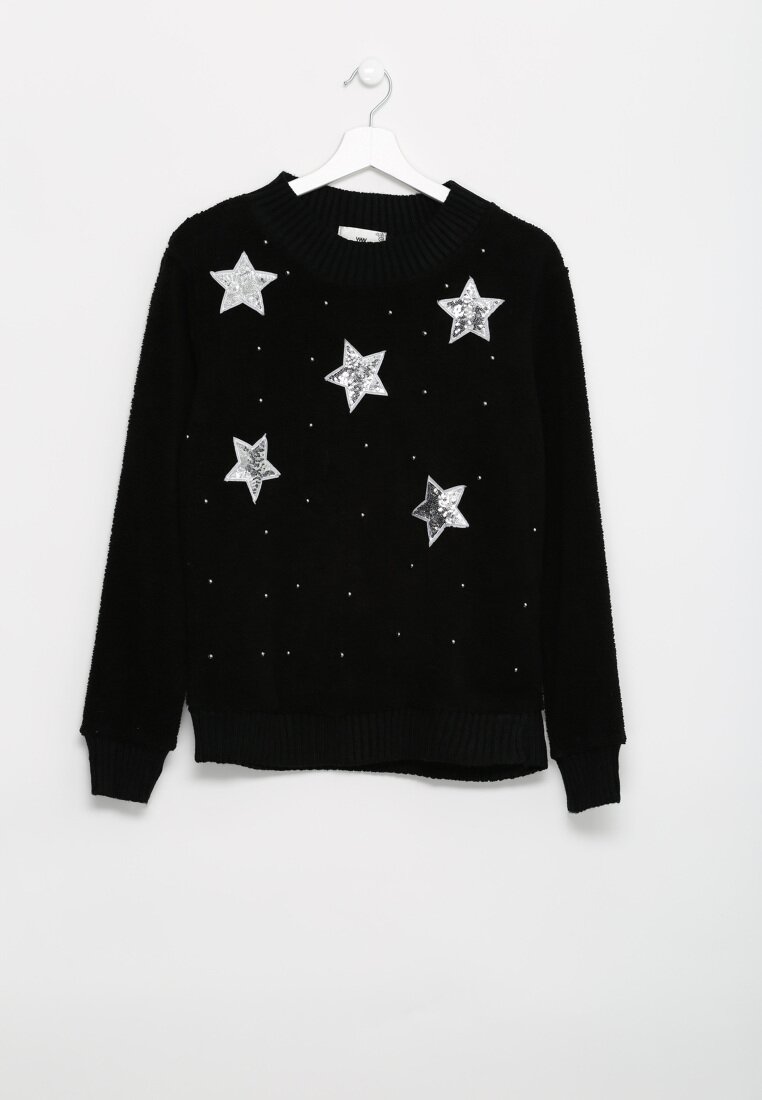 Czarny Sweter Lucky Star