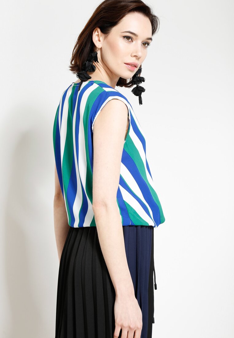 Niebiesko-Zielona Bluzka Perfect Stripes