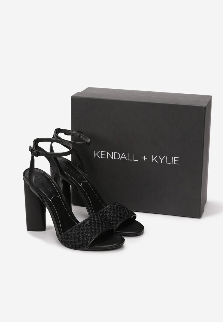 Czarne Sandały Kendall + Kylie Shiny Leather