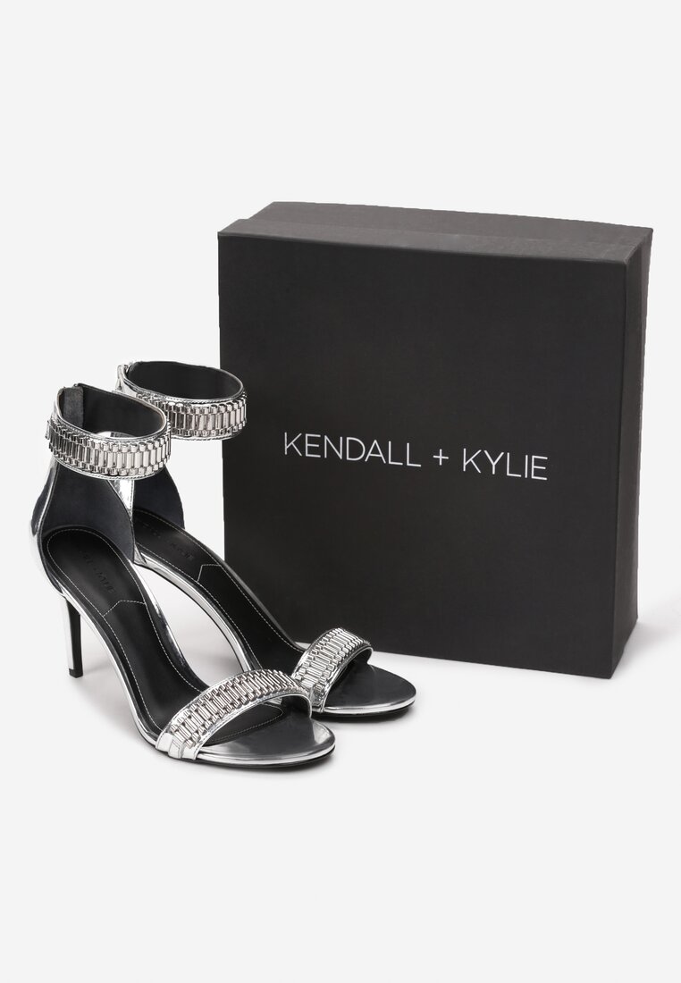 Srebrne Sandały Kendall + Kylie Shiny Leather