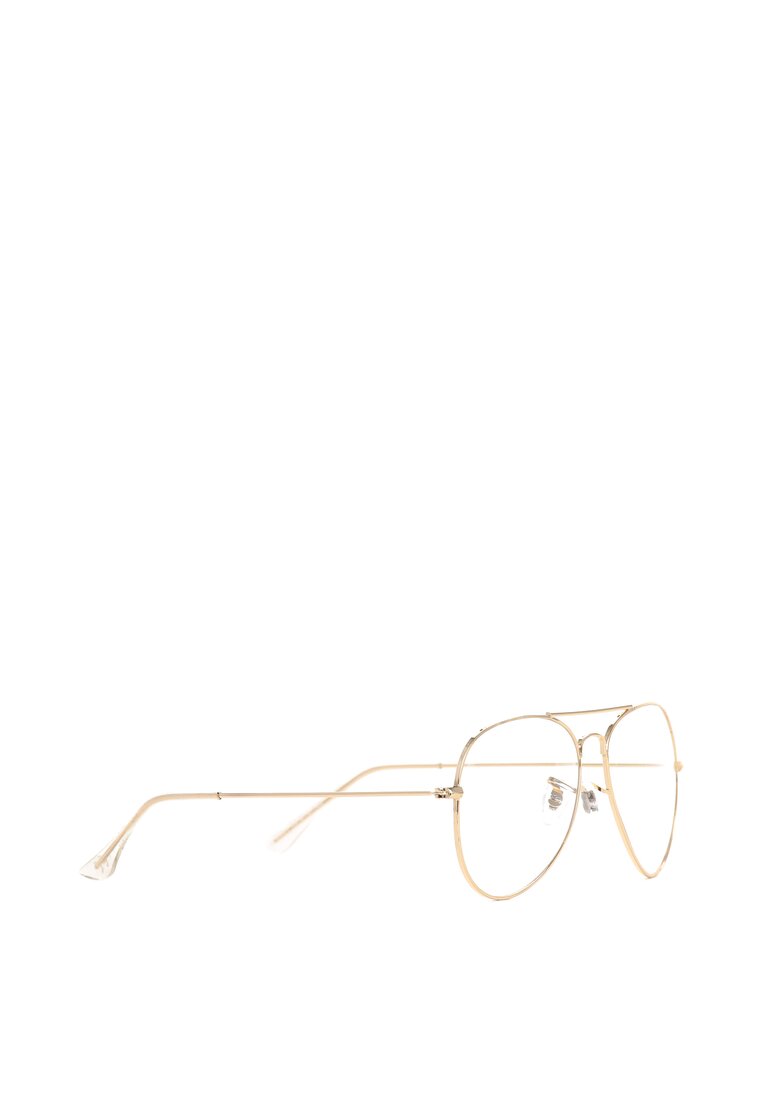 Złoto-Białe Okulary Zerówki Pilot Girl