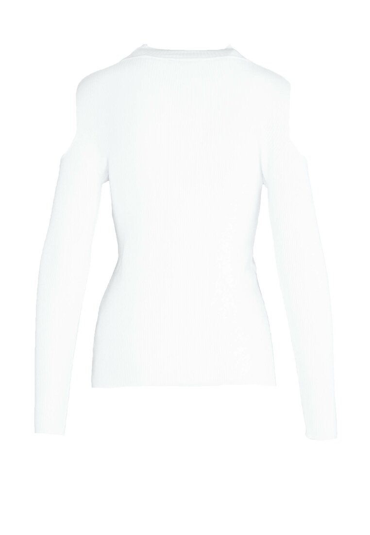 Biały Sweter Bare Shoulder