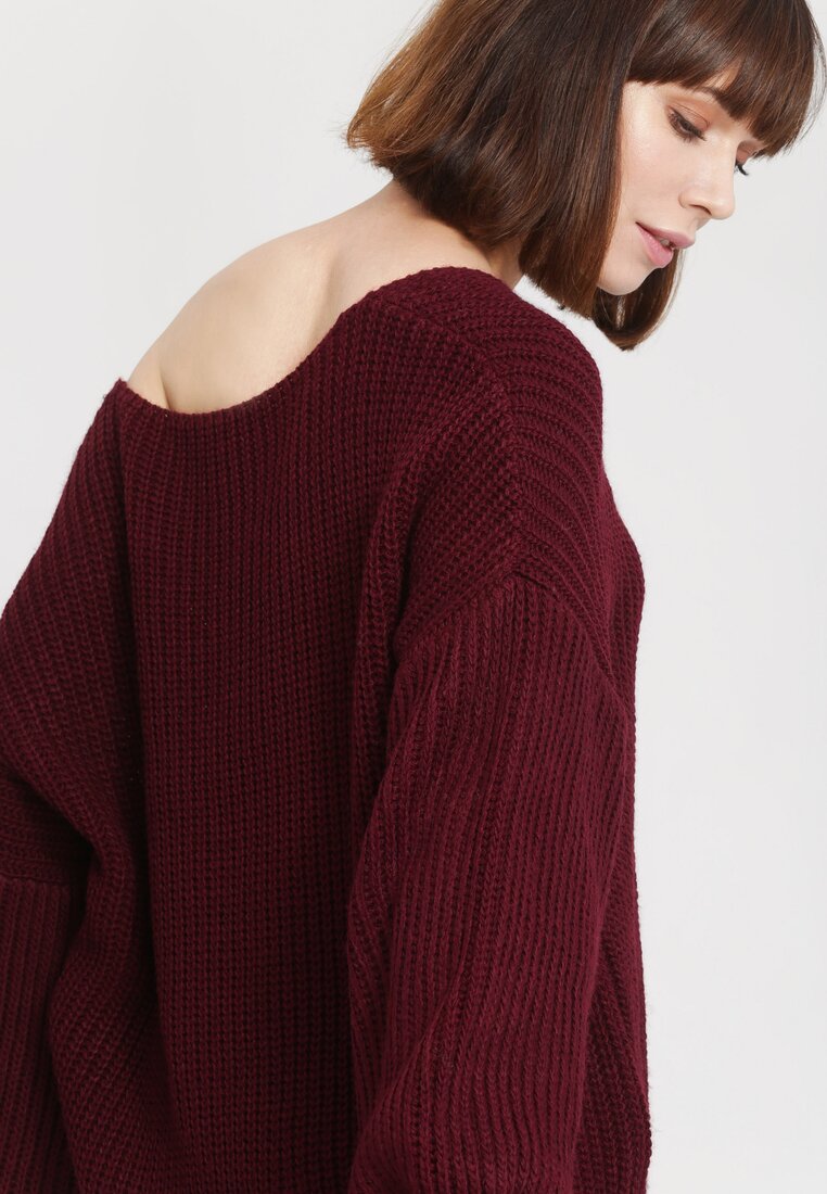Bordowy Sweter Below