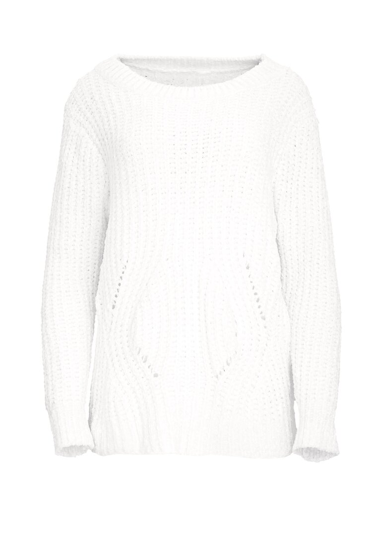Biały Sweter Uninterrupted