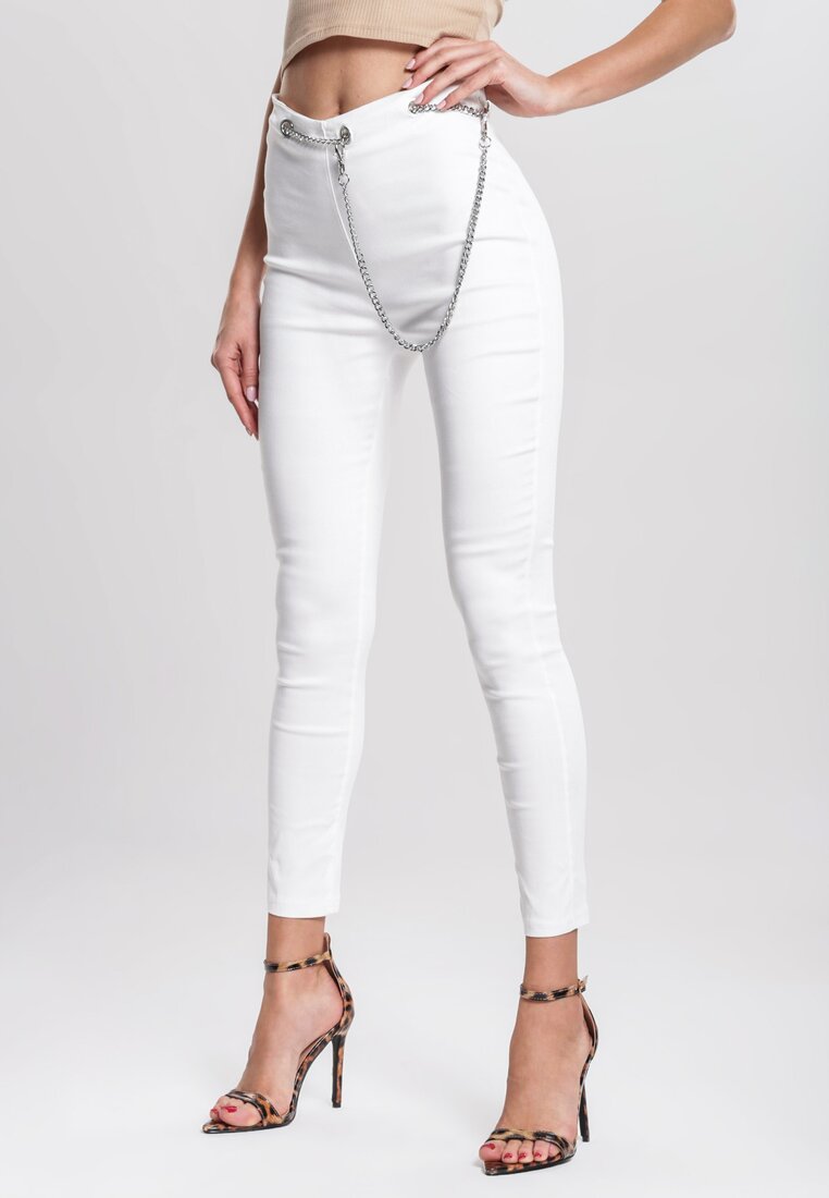 Białe Spodnie Single Handed