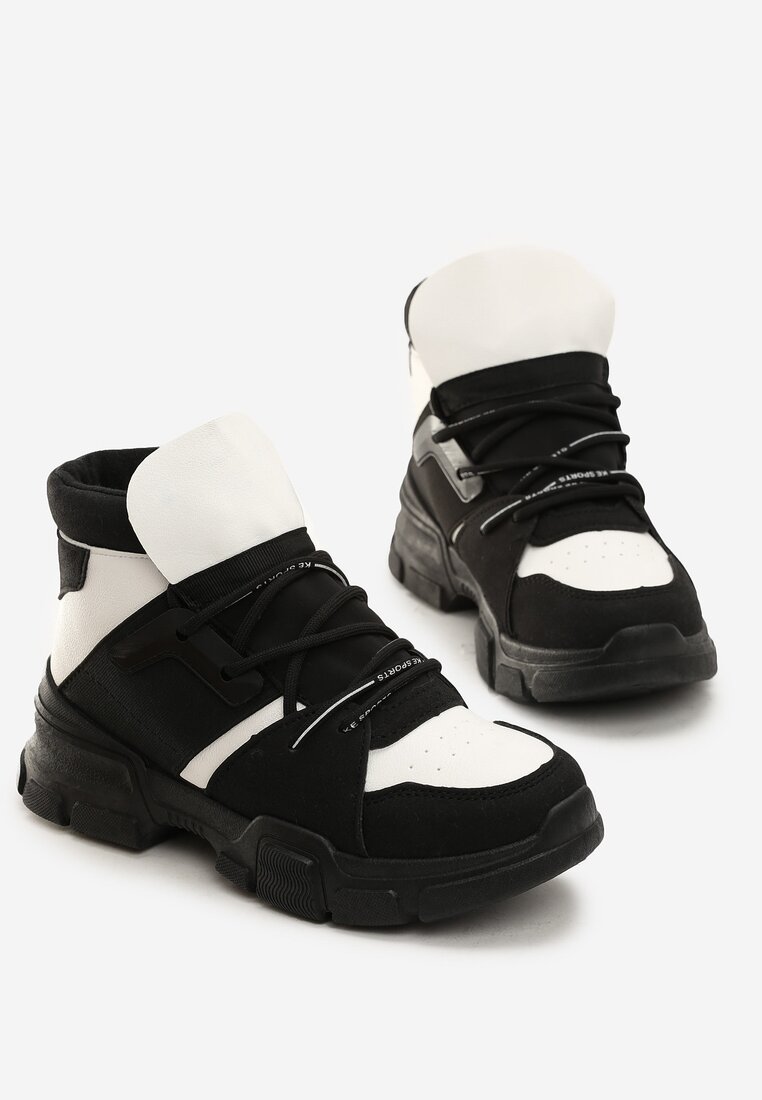 Czarno-Białe Sneakersy Valeria