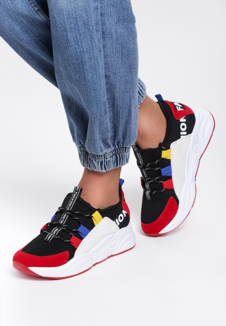 Czarno-Czerwone Sneakersy Alaia
