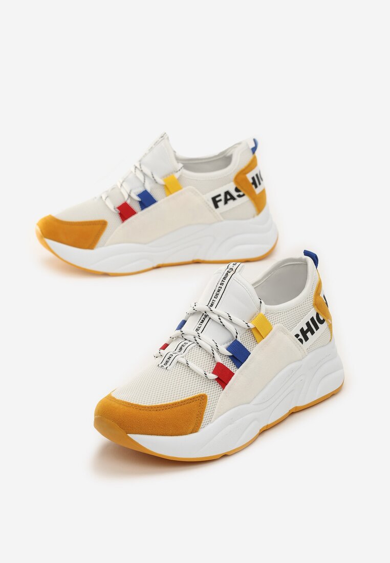 Biało-Żółte Sneakersy Alaia