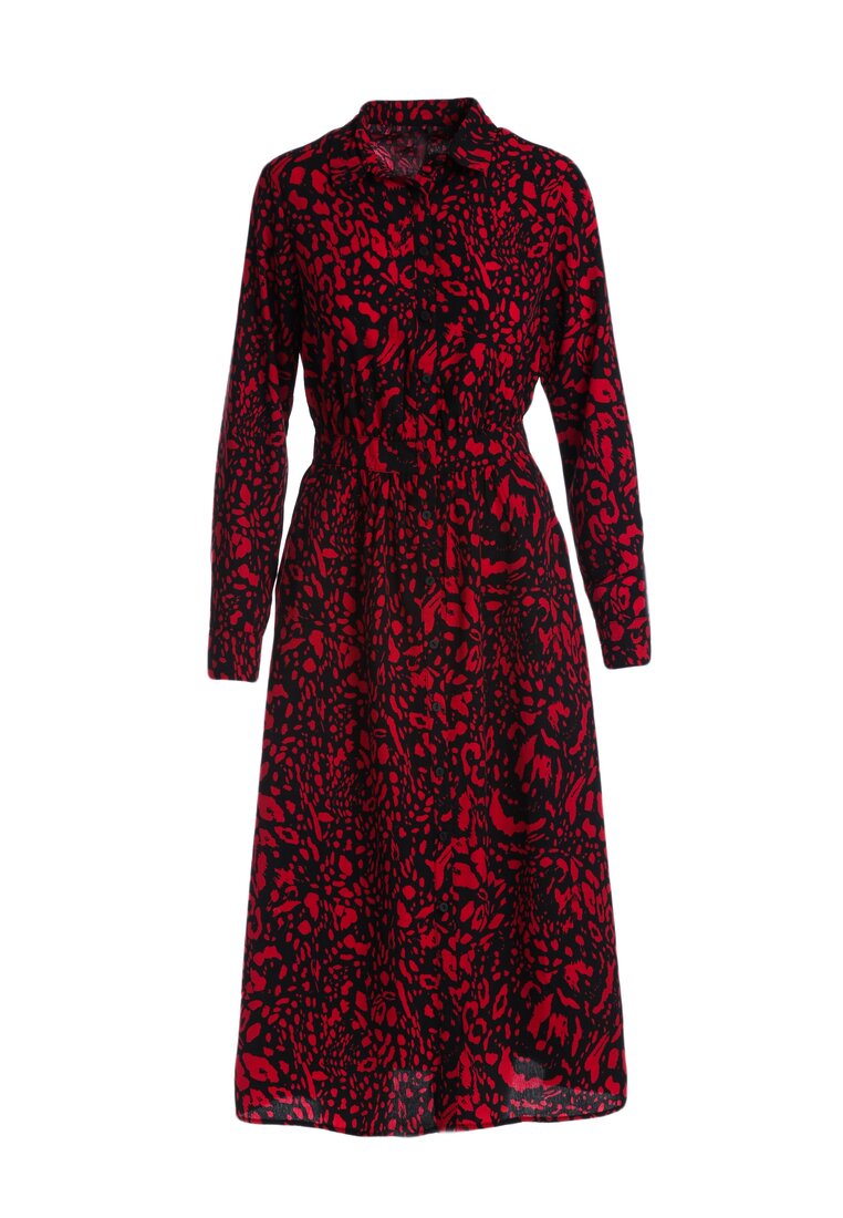 Czarno-Czerwona Sukienka Levant