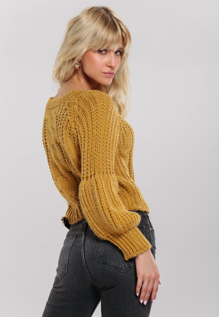 Musztardowy Sweter Quadrant