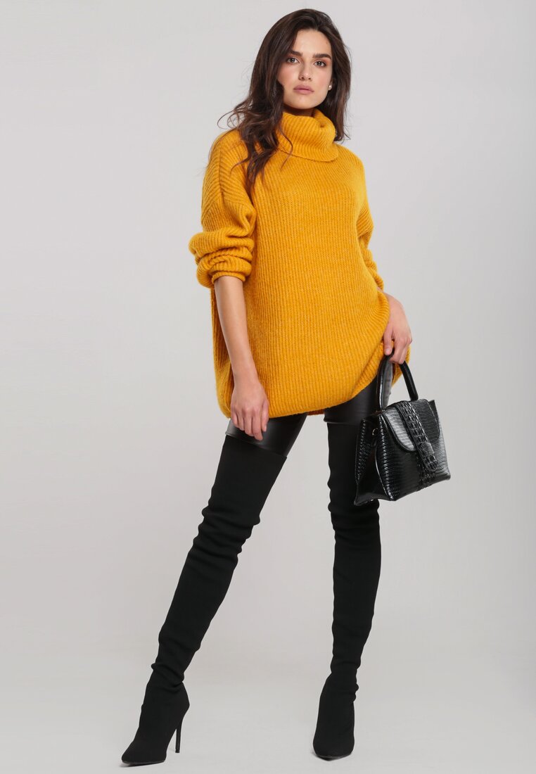 Musztardowy Golf Oversize Malia