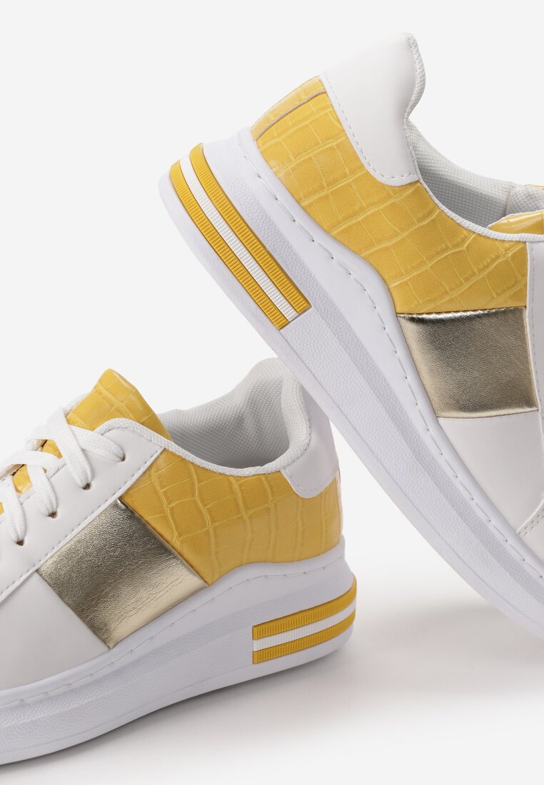Biało-Żółte Sneakersy Shanon