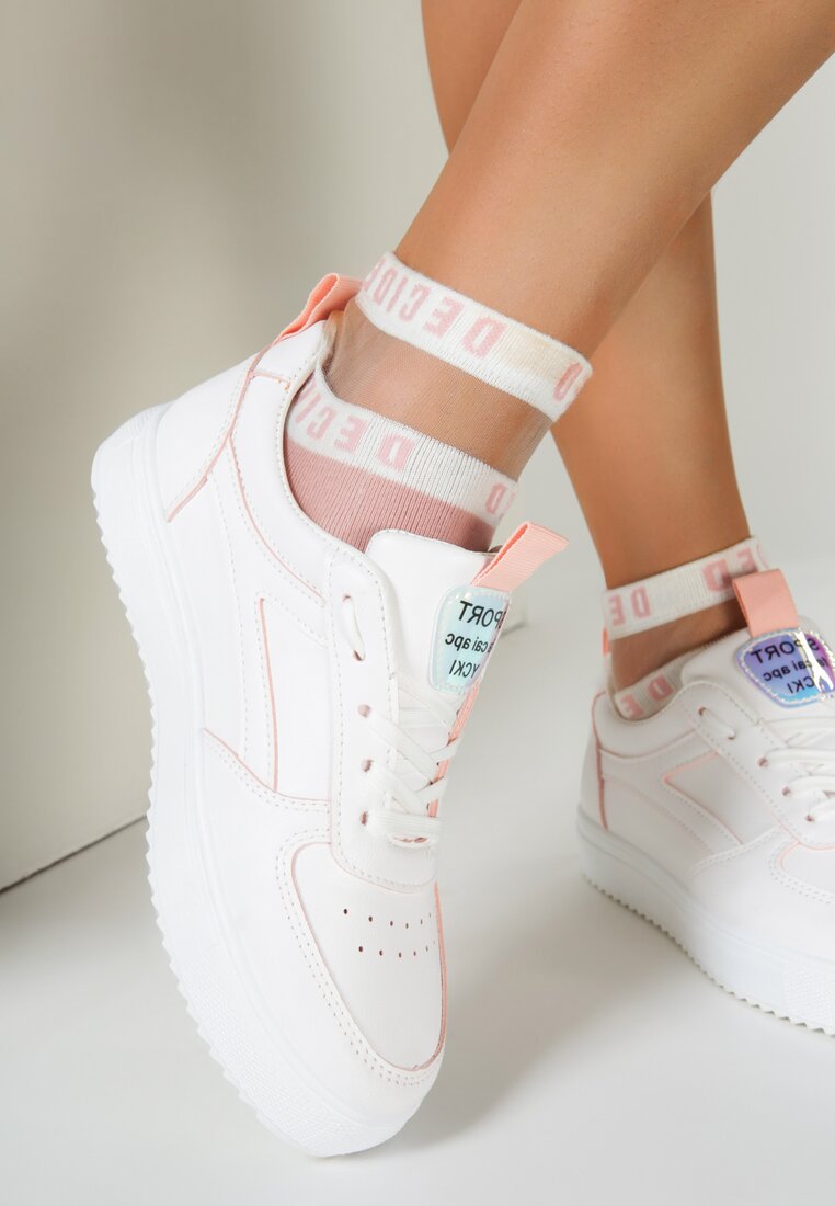 Biało-Różowe Sneakersy Fatma