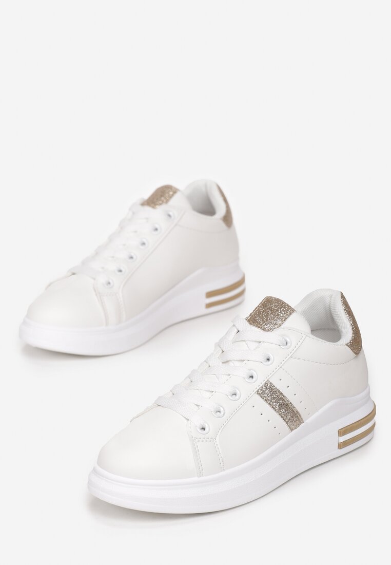 Biało-Złote Sneakersy Chenene