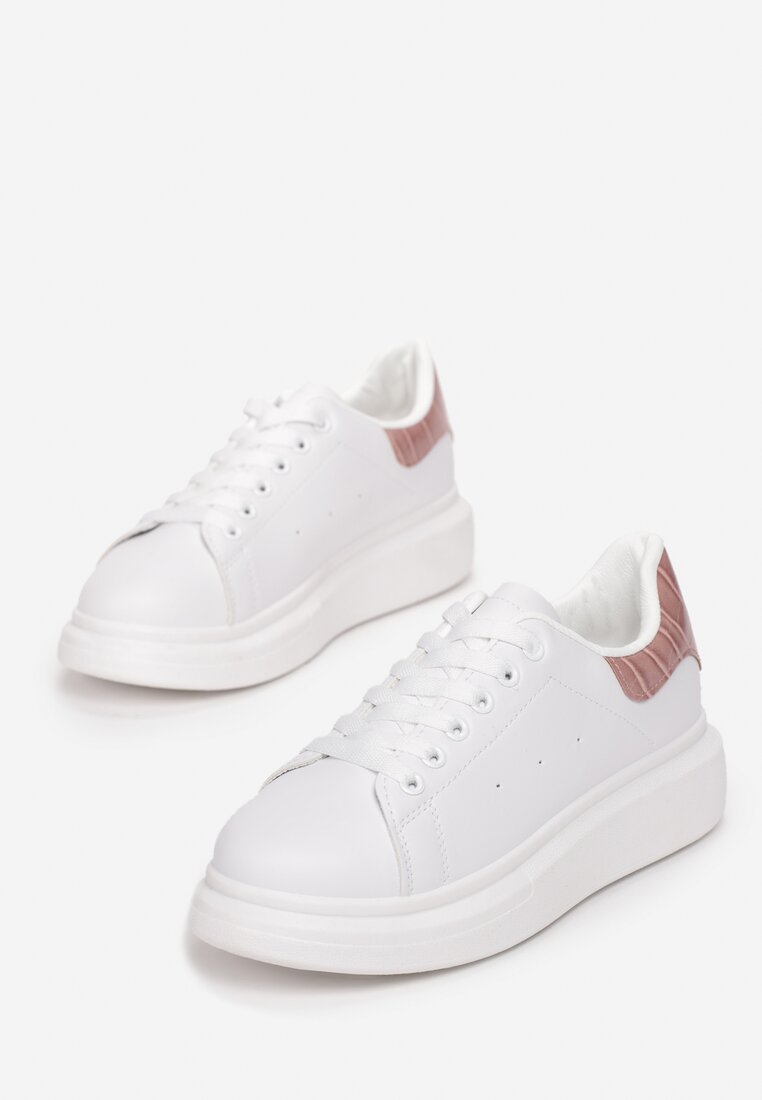 Biało-Różowe Sneakersy Eletea