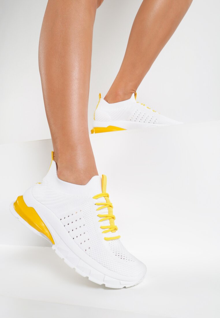 Biało-Żółte Buty Sportowe Straephis